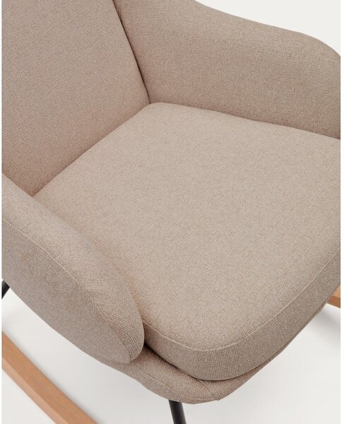 Beżowy bujany fotel z materiału bouclé Maustin – Kave Home