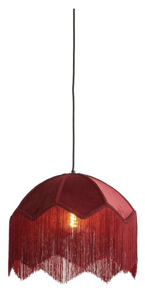 Bordowa lampa wisząca z tekstylnym kloszem ø 40 cm Malacia – Light & Living