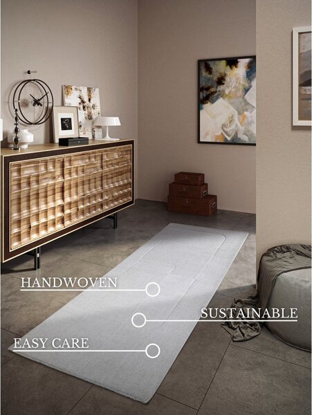 Kremowy wełniany chodnik tkany ręcznie 80x250 cm Charlotte – Villeroy&Boch