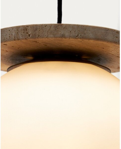 Biała lampa wisząca ze szklanym kloszem ø 20 cm Malachi – Kave Home