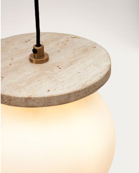 Biała lampa wisząca ze szklanym kloszem ø 20 cm Malachi – Kave Home
