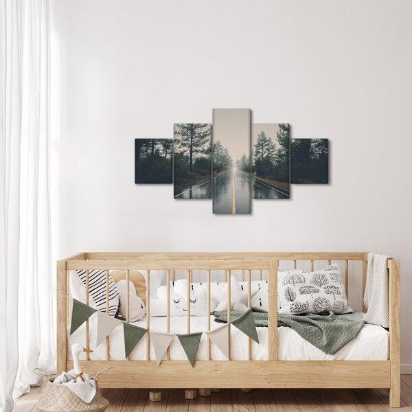 Obraz drogi w deszczu (125x70 cm)