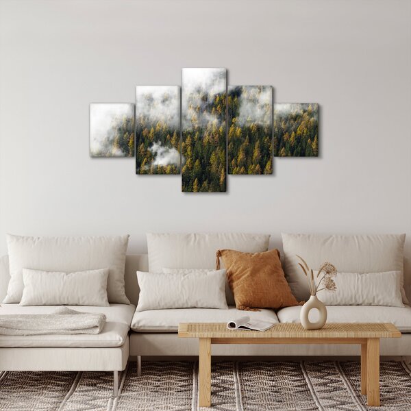 Obraz lasu w chmurach (125x70 cm)