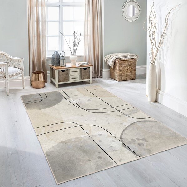 Szaro-kremowy chodnik odpowiedni do prania 80x200 cm Simple Lines – Mila Home