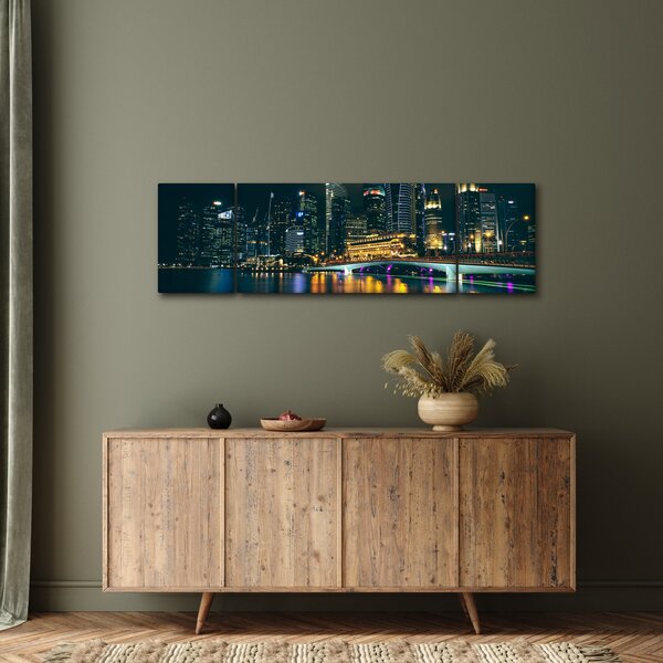 Obraz Singapuru nocą (170x50 cm)