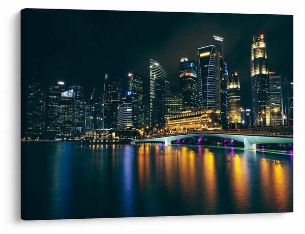 Obraz Singapuru nocą (70x50 cm)
