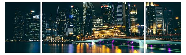 Obraz Singapuru nocą (170x50 cm)
