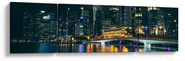 Obraz Singapuru nocą (170x50 cm)