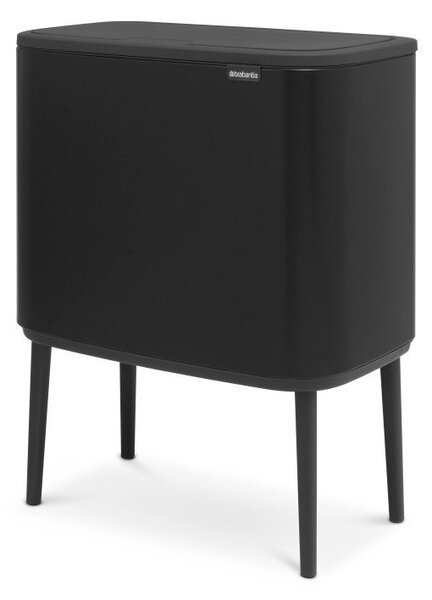 Stalowy kosz na śmieci do segregacji odpadów otwierany na dotyk w kolorze matowej czerni 34 l Bo Touch Bin – Brabantia