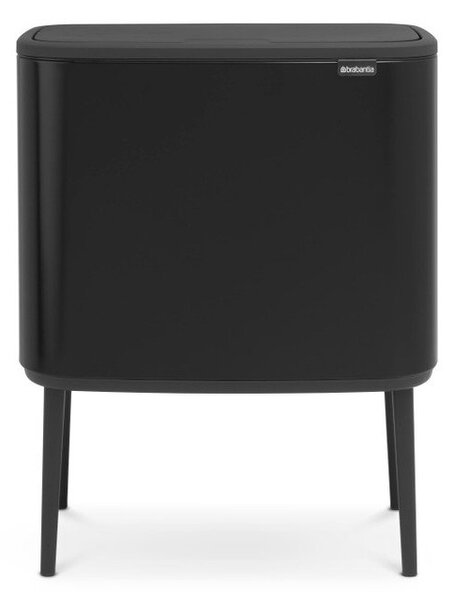 Stalowy kosz na śmieci do segregacji odpadów otwierany na dotyk w kolorze matowej czerni 34 l Bo Touch Bin – Brabantia