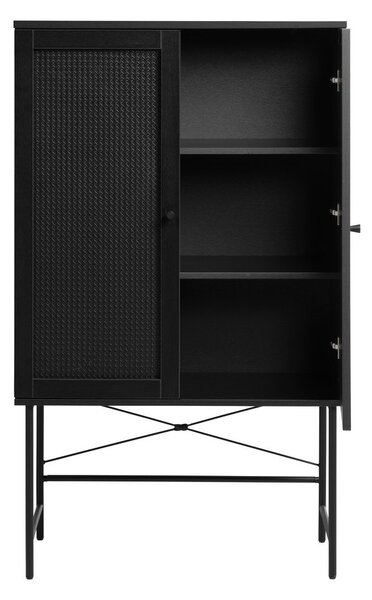 Czarna szafka w dekorze dębu 80x135 cm Pensacola – Unique Furniture