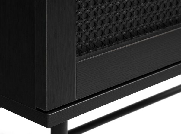 Czarna szafka w dekorze dębu 80x135 cm Pensacola – Unique Furniture