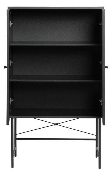Czarna szafka w dekorze dębu 80x135 cm Pensacola – Unique Furniture