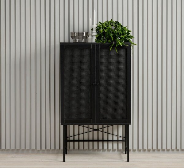 Czarna szafka w dekorze dębu 80x135 cm Pensacola – Unique Furniture