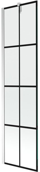 Mexen Next parawan nawannowy 1-skrzydłowy 50 x 150 cm, czarna kratka, chrom - 895-050-000-00-77-01