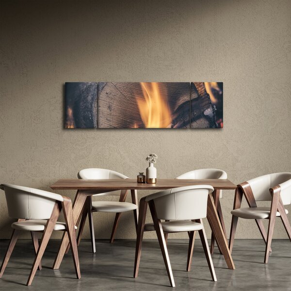 Obraz płonącego drewna (170x50 cm)