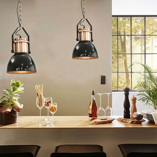 Czarna lampa wisząca w stylu loftowym 2 sztuki - EX156 P1-H59