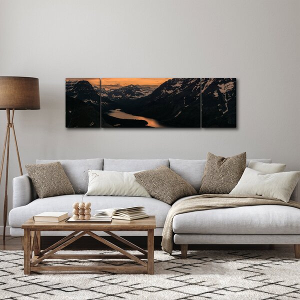 Obraz jeziora między górami (170x50 cm)