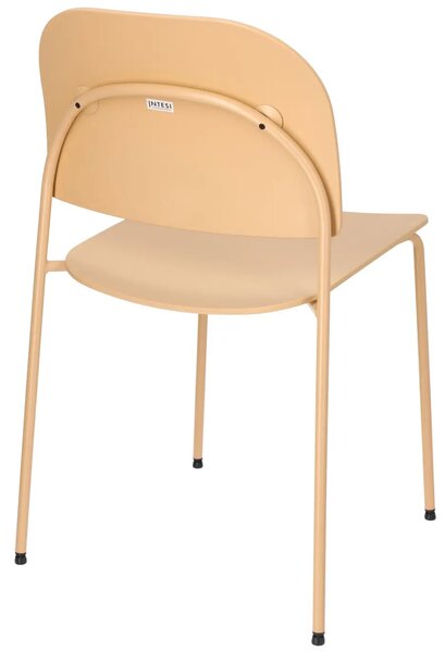 Żółte metalowe krzesło do stołu L8-K62