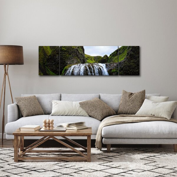 Obraz klifu z wodospadem (170x50 cm)