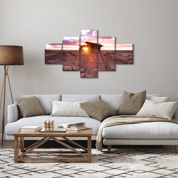 Obraz - zachód słońca na pustyni (125x70 cm)