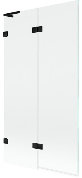 Mexen Lunar L parawan nawannowy 2-skrzydłowy lewy 100 x 150 cm, transparent, czarny - 897L-100-100-70-00-L