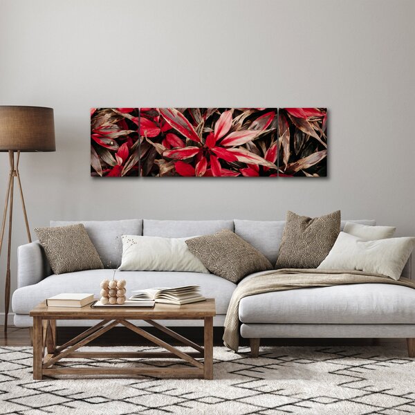 Obraz czerwonych płatków (170x50 cm)