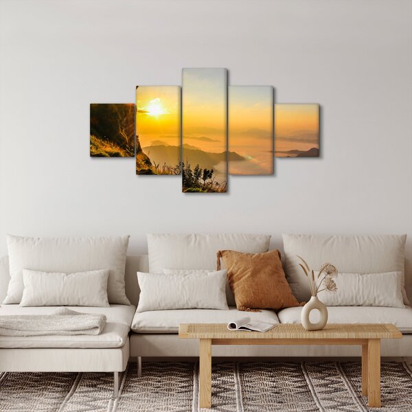 Obraz doliny w porannej mgle (125x70 cm)