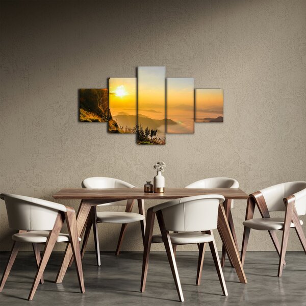 Obraz doliny w porannej mgle (125x70 cm)