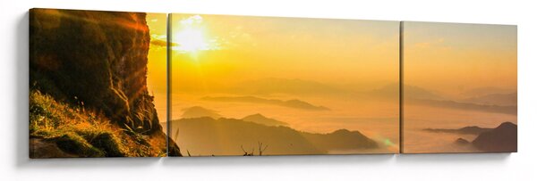 Obraz doliny w porannej mgle (170x50 cm)