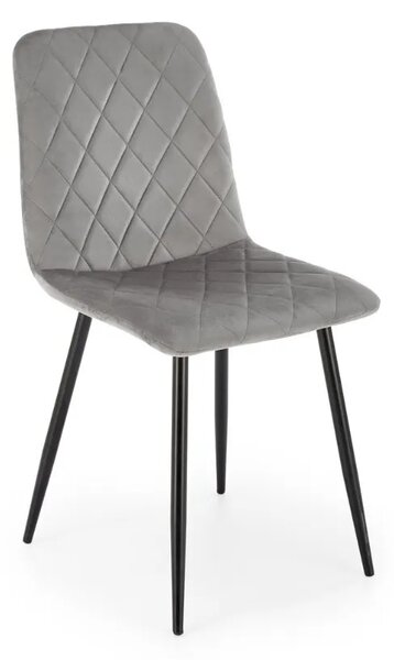 Krzeso tapicerowane K525 VELVET szare