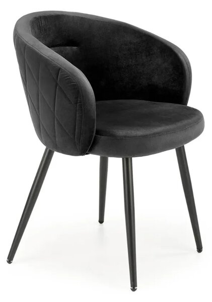 Krzeso tapicerowane K430 VELVET czarne