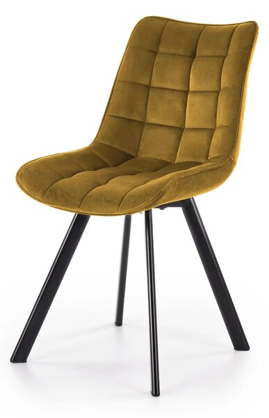 Krzeso tapicerowane K332 VELVET musztardowe