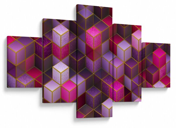 Obraz fioletowych kostek (125x70 cm)