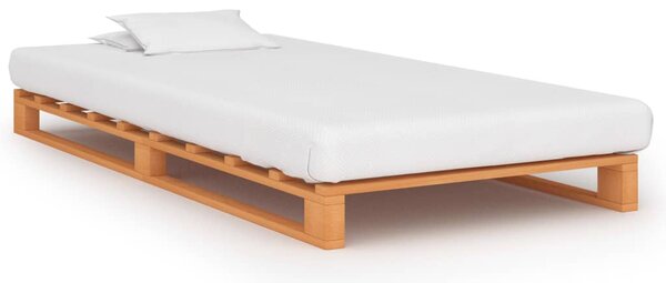 Rama łóżka z palet, brązowa, lite drewno sosnowe, 90 x 200 cm