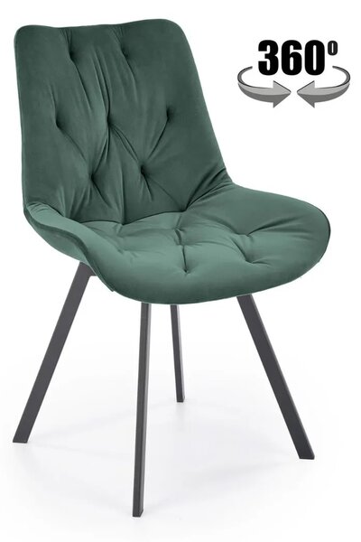 Krzeso tapicerowane K519 VELVET zielone obracane