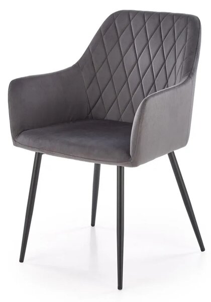 Krzeso tapicerowane K558 VELVET szare