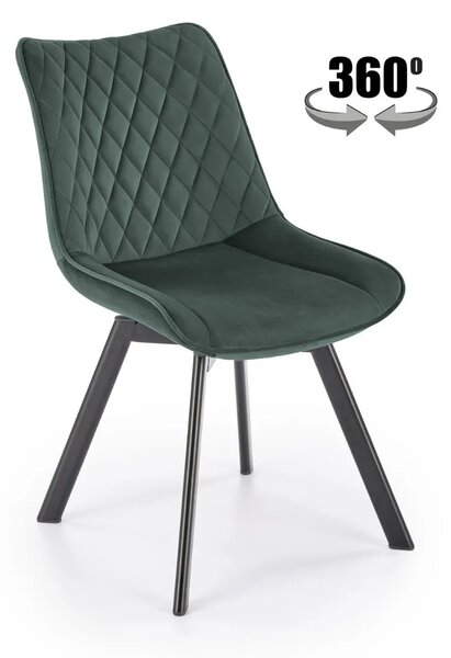 Krzeso tapicerowane K520 VELVET zielone obracane