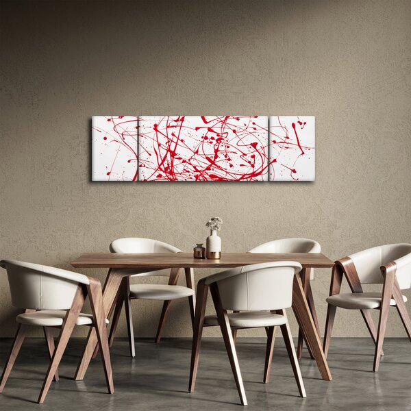 Obraz przy użyciu techniki drippingu (170x50 cm)