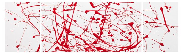 Obraz przy użyciu techniki drippingu (170x50 cm)