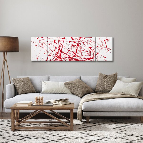Obraz przy użyciu techniki drippingu (170x50 cm)