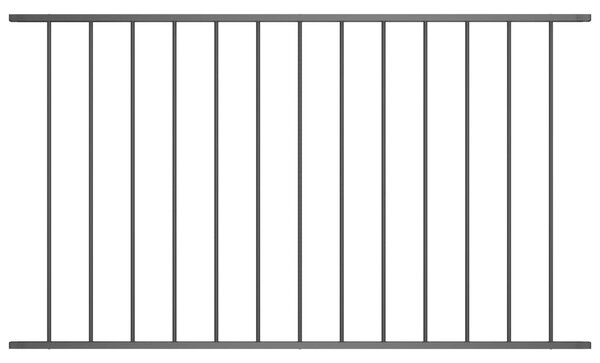 Panel ogrodzeniowy, kryta proszkowo stal, 1,7x0,75m, czarny