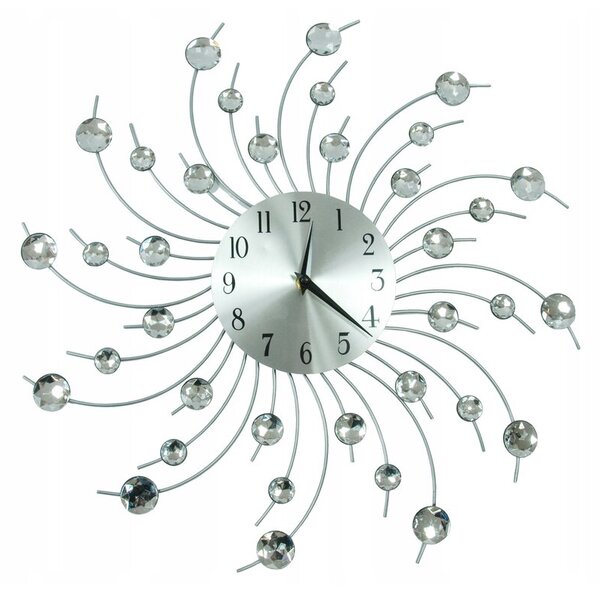 Zegar ścienny GOCKOWIAK Cristal Cloud 50 cm Srebrny