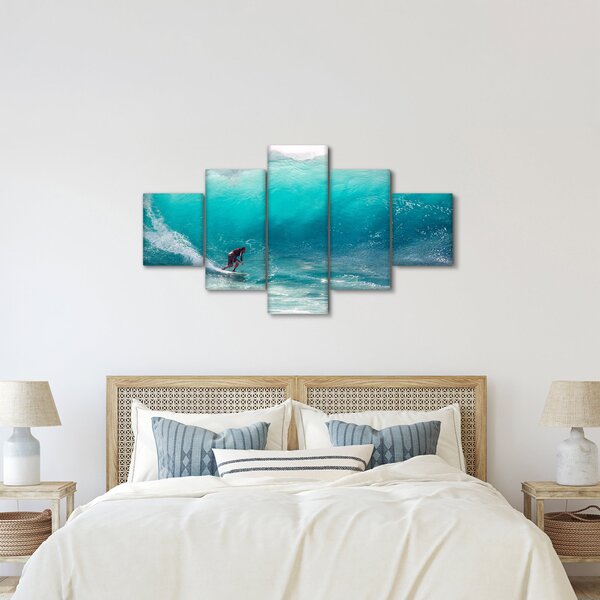 Obraz surfera na falach (125x70 cm)