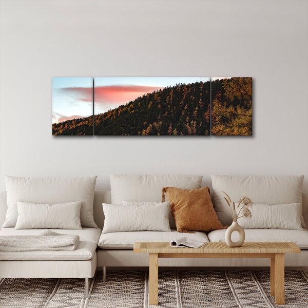 Obraz rudzików nad wzgórzem (170x50 cm)