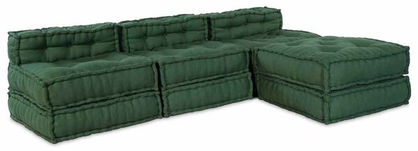 Modularna jednostka sofy 4 pcs zielony tkanina