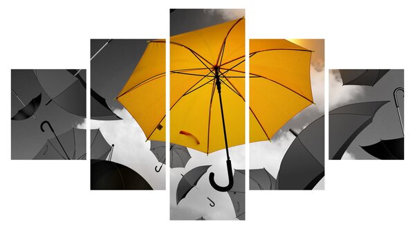 Obraz żółtego parasola (125x70 cm)