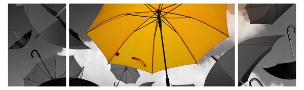 Obraz żółtego parasola (170x50 cm)
