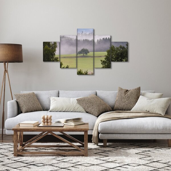 Obraz łąki z drzewem (125x70 cm)