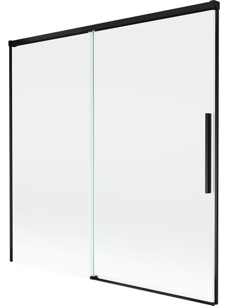 Mexen Rox parawan nawannowy 2-skrzydłowy rozsuwany 160 x 150 cm, transparent, czarny - 8C9-160-001-70-00